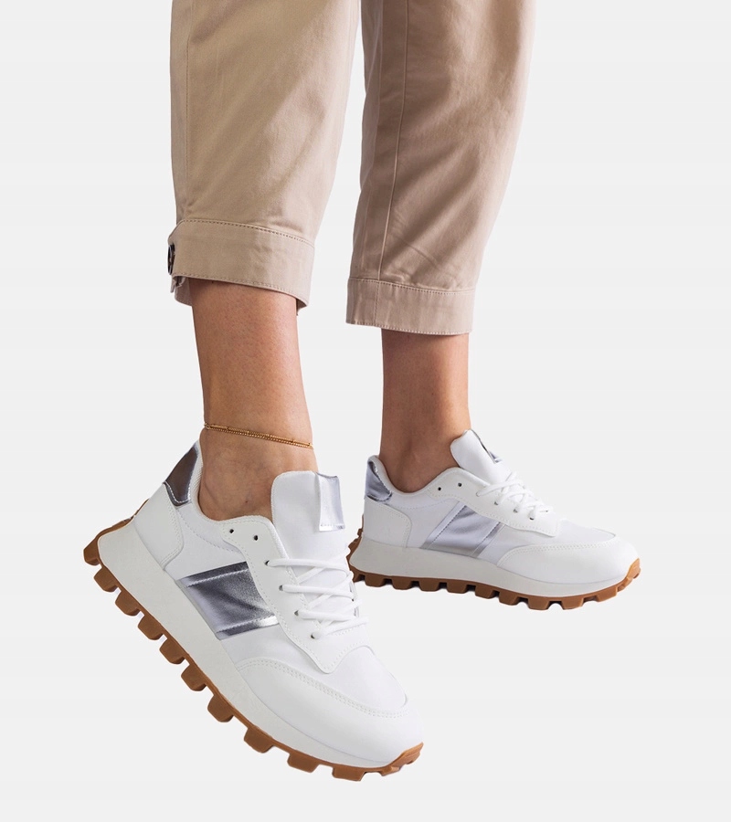 Sneakersy damskie buty białe z protektorem 31056 rozmiar 41