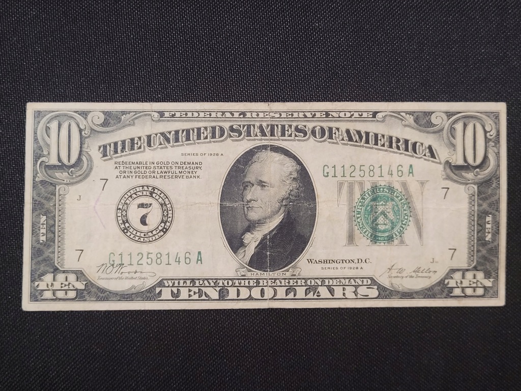 10 dolarów USA 1928 NUMERYCZNY ( 7 Chicago ) RZADKI POLECAM