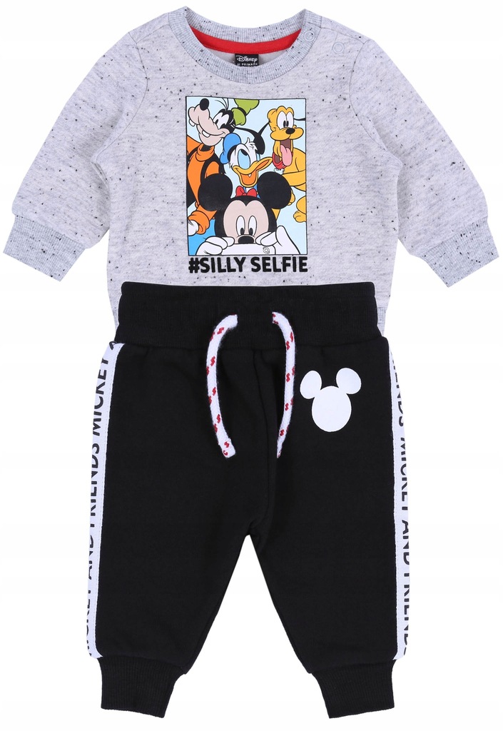Szaro-czarny dres Myszka Mickey DISNEY 3-6m 68 cm