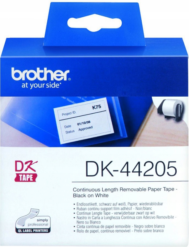 Taśma BROTHER Papierowa Czarny DK-44205