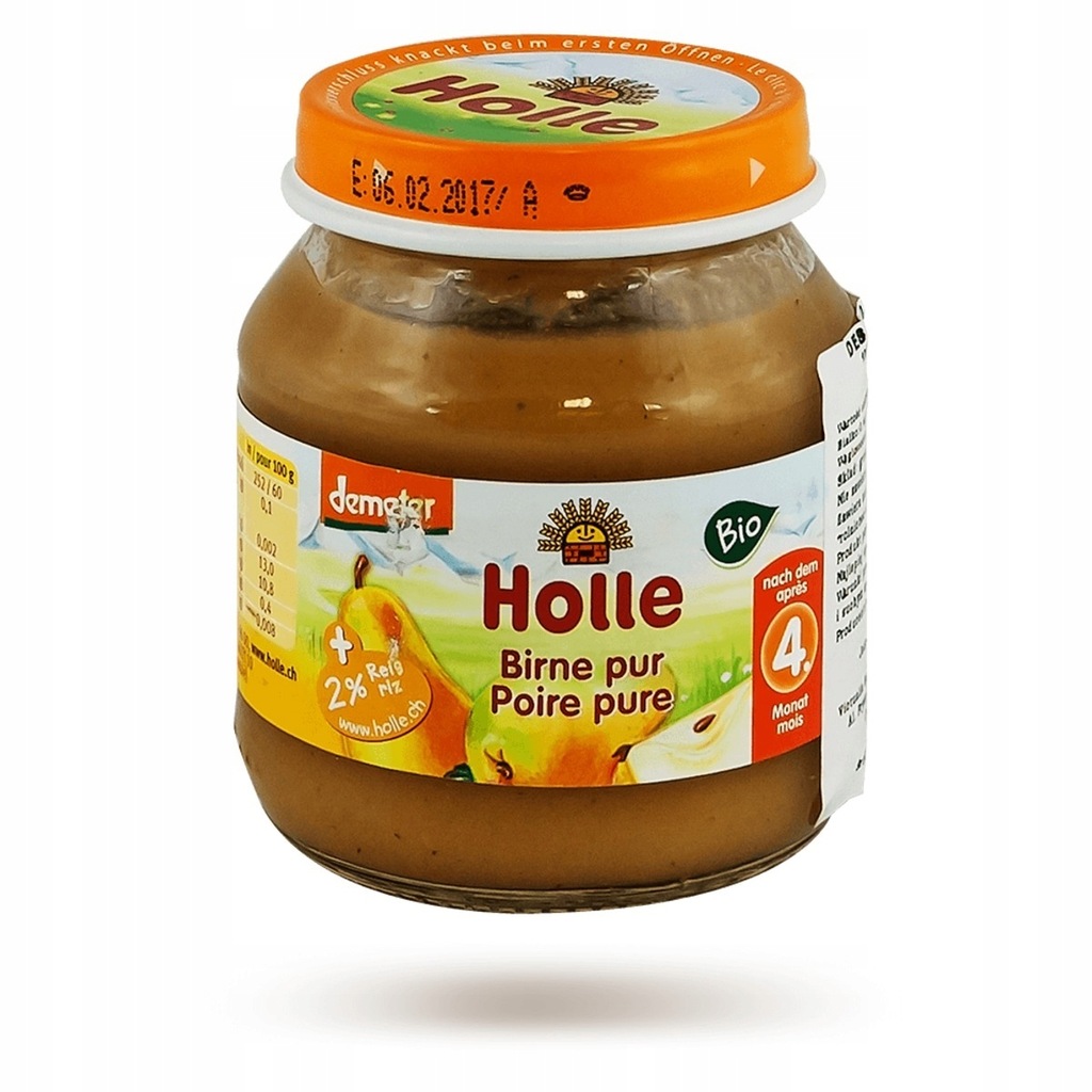 HOLLE Deser dla niemow przetarta gruszka Bio,125g