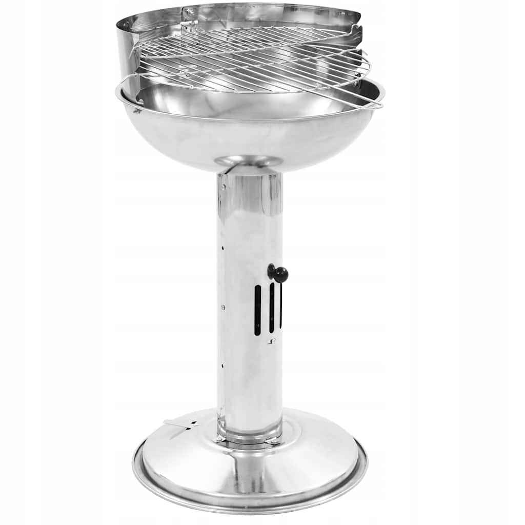 vidaXL Grill węglowy na cokole, stal nierdzewna