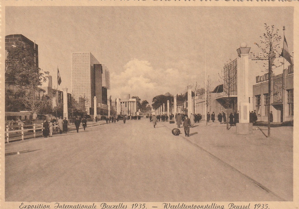 P 37. Belgia Bruksela Wystawa Światowa 1935. Rok ,Przedwojenna Pocztówka