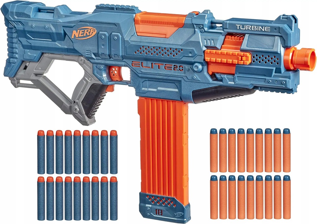 Nerf Elite 2 Turbina CS-18 zmotoryzowany blaster, 36 rzutek Nerf, magazynek