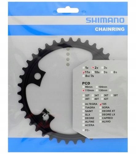 Zębatka korby SHIMANO 105 FC-5800 36z czarna 2x11 Y1PH36020