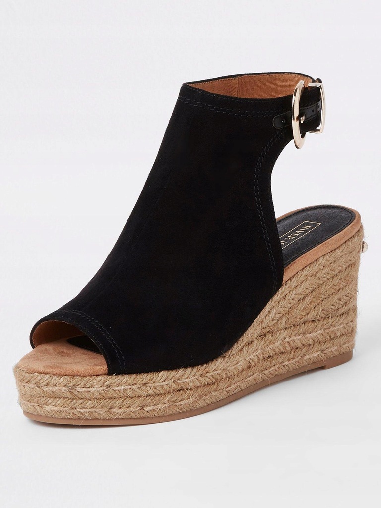 RIVER ISLAND CZARNE ESPADRYLE__38