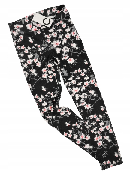 Spodnie legginsy tregginsy skinny CUBUS kwiaty 146