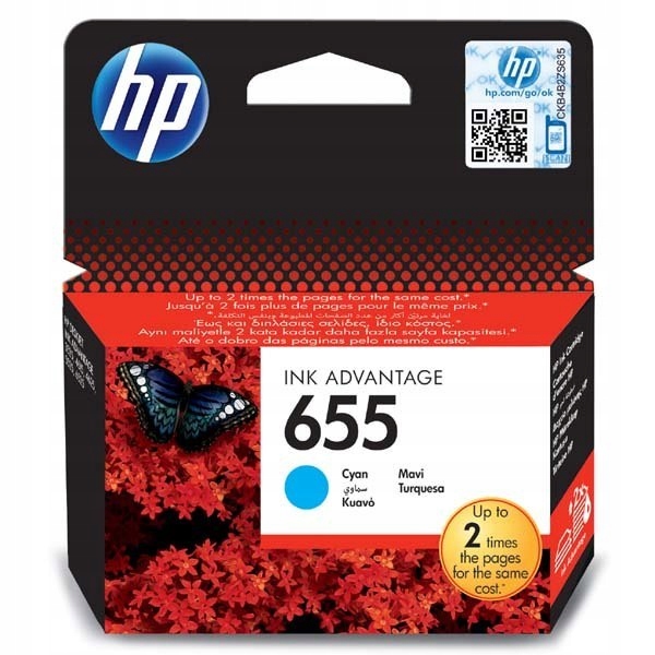 HP oryginalny ink / tusz CZ110AE, HP 655, cyan, 600s, HP Deskjet Ink Advant