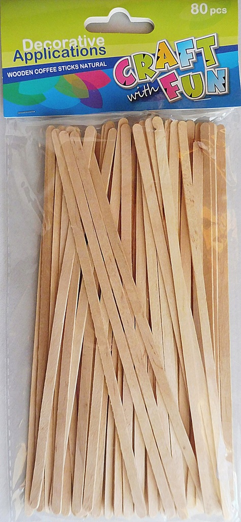 Patyczki kreat. drewniane naturalne długie 80 szt.
