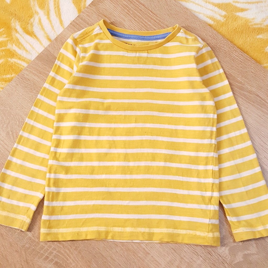 bawełniana żółta bluzka w paski 2-3 lata 98