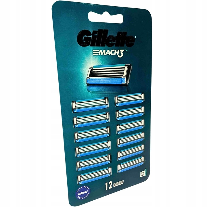 Gillette Mach 3 wkłady ostrza nożyki x 12 sztuk do golenia Mach3