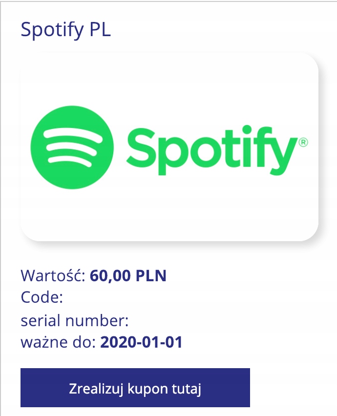 Spotify 60 zł