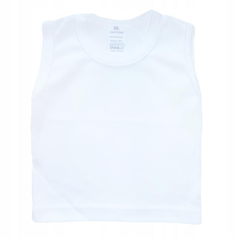 Podkoszulka koszulka bez rękawków 68 gładka biała