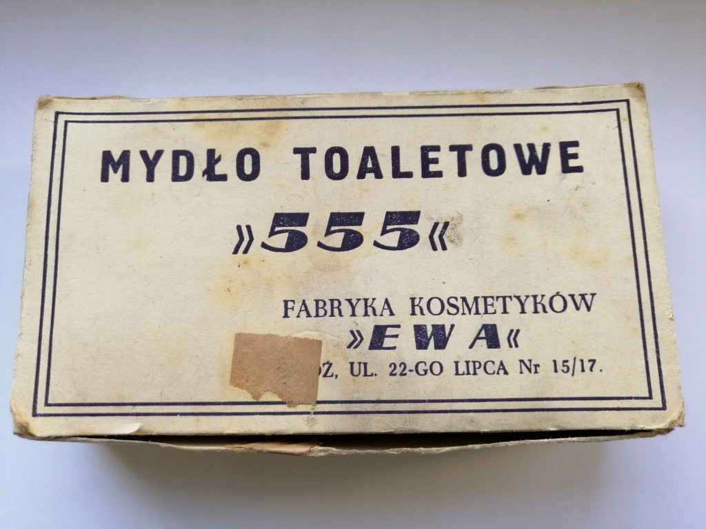 Mydło toaletowe 555-Fabryka EWA-Łódz/1955/PRL/3szt