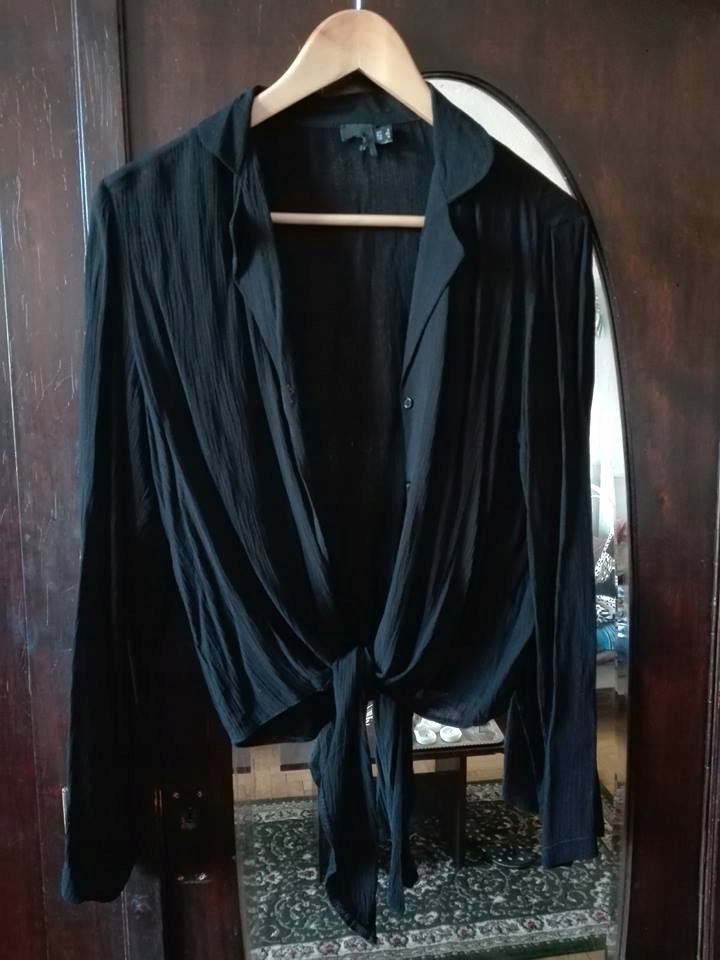 Bluzka narzutka wiązana ASOS 36(S) 38(M) czarna