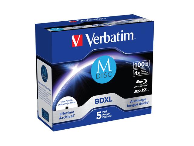 M-DISC BD-R Verbatim 100GB X4 Printable (5 Jewel