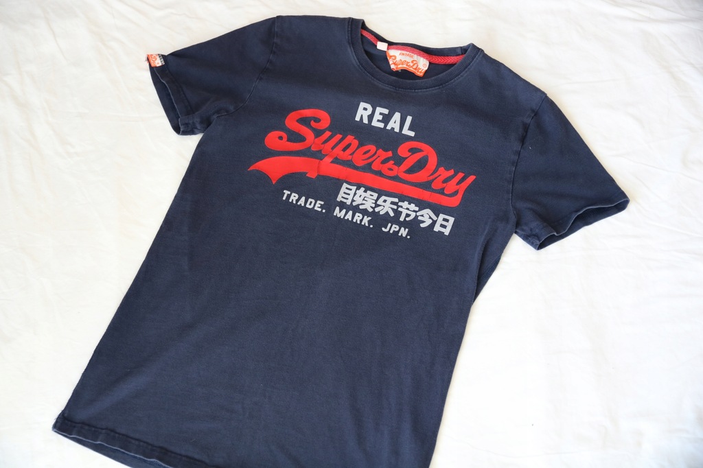 SUPERDRY VINTAGE TSHIRT GRANATOWY LOGO ROZ M