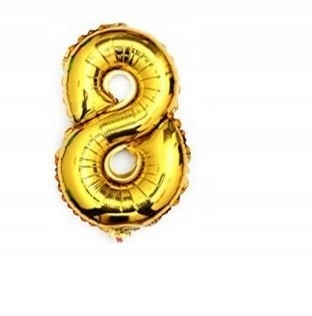 Balon urodzinowy na hel cyfry "8" złoty