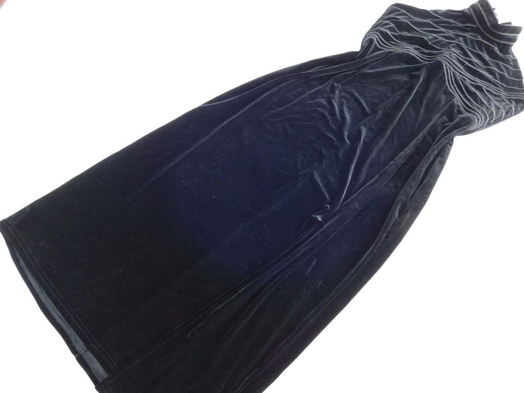 1802d17 C&A sukienka WELUROWA czarna 42