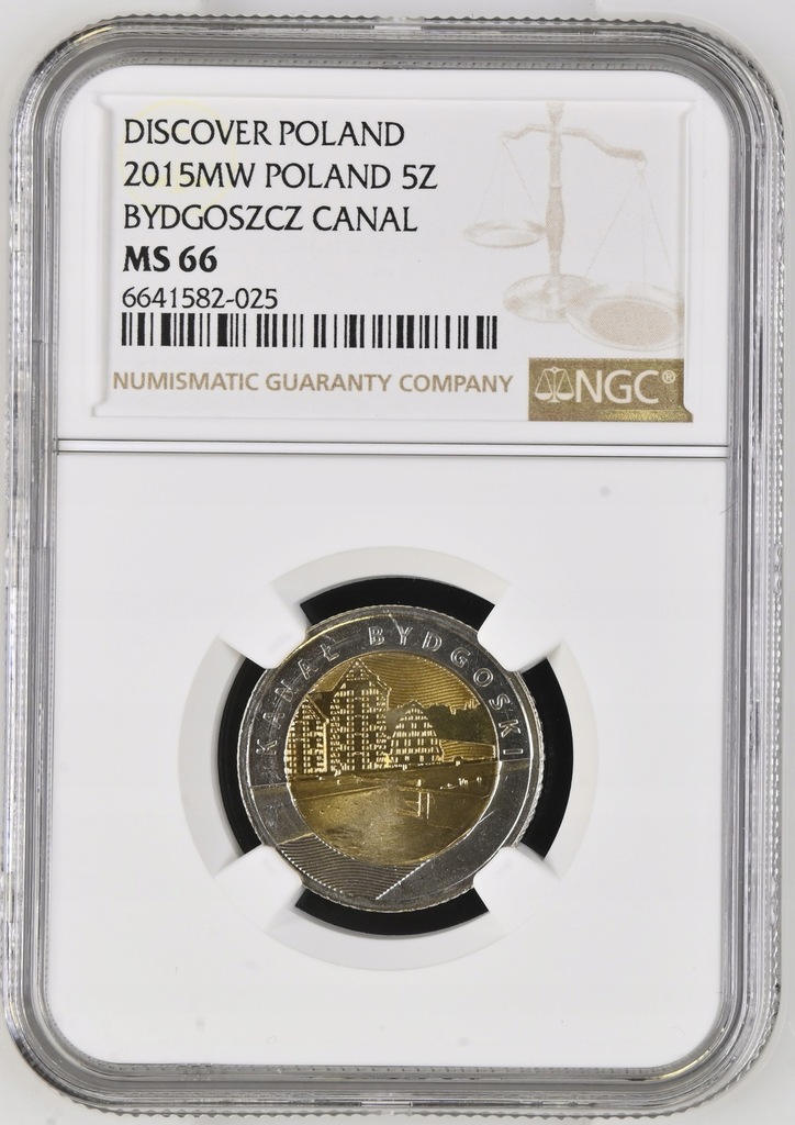 5 zł - Odkryj Polskę – Kanał Bydgoski - 2015 rok - NGC MS66