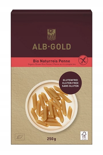 Makaron ryżowy razowy penne Bio Alb-Gold 250g