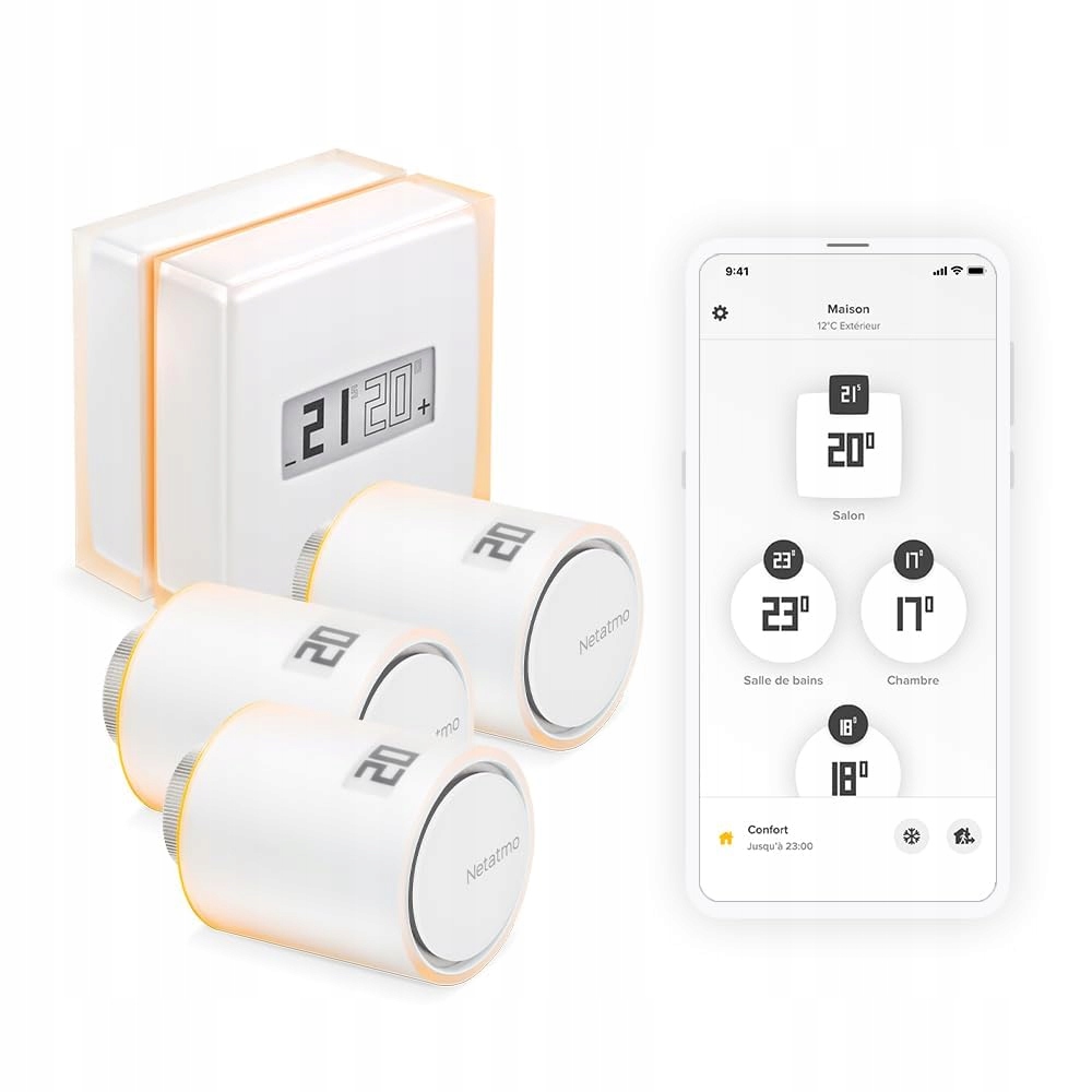 Zestaw termostatyczny prosty Netatmo Thermostat + 3x Valves