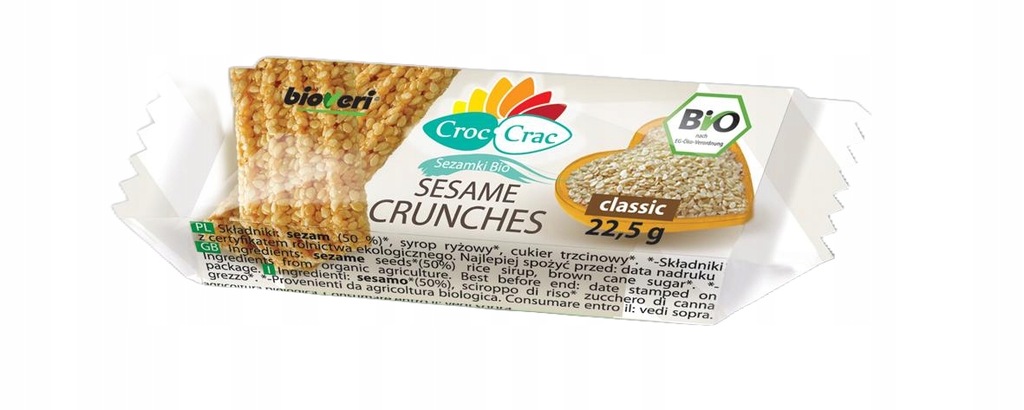 SEZAMKI CLASSIC BIO 22,5 g - CROC-CRAC (BIOVERI)