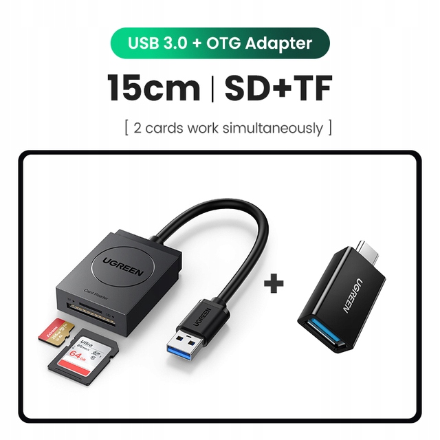 Czytnik kart USB3.0 2 w 1 OTG UGREEN 4 w 1 USB3.0/