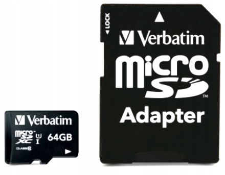 Купить КАРТА ПАМЯТИ VERBATIM microSDXC 64 ГБ + АДАПТЕР SD: отзывы, фото, характеристики в интерне-магазине Aredi.ru