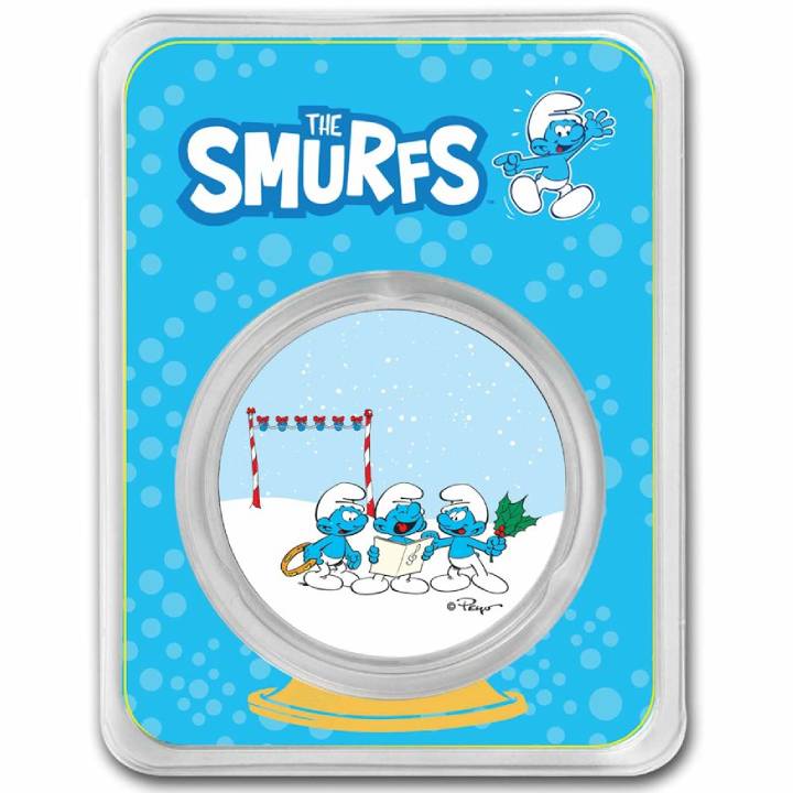 Niue Smurfs Christmas Carol 2023 kolorowany 1 oz Ag999