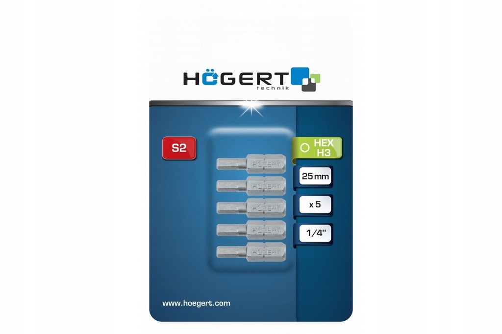 BITY HEX4 25 MM KOŃCÓWKI WKRĘTAKOWE HOGERT 25mm HEX H4 BLISTER 5 SZT.
