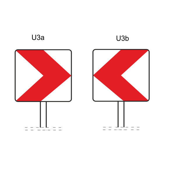 Tablica Prowadząca U3a U3b U-3a U-3b 600x600mm F1