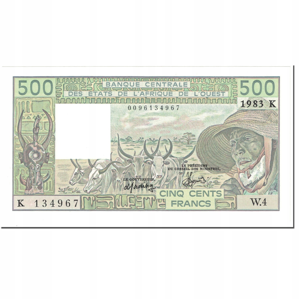 Banknot, Kraje Afryki Zachodniej, 500 Francs, 1983