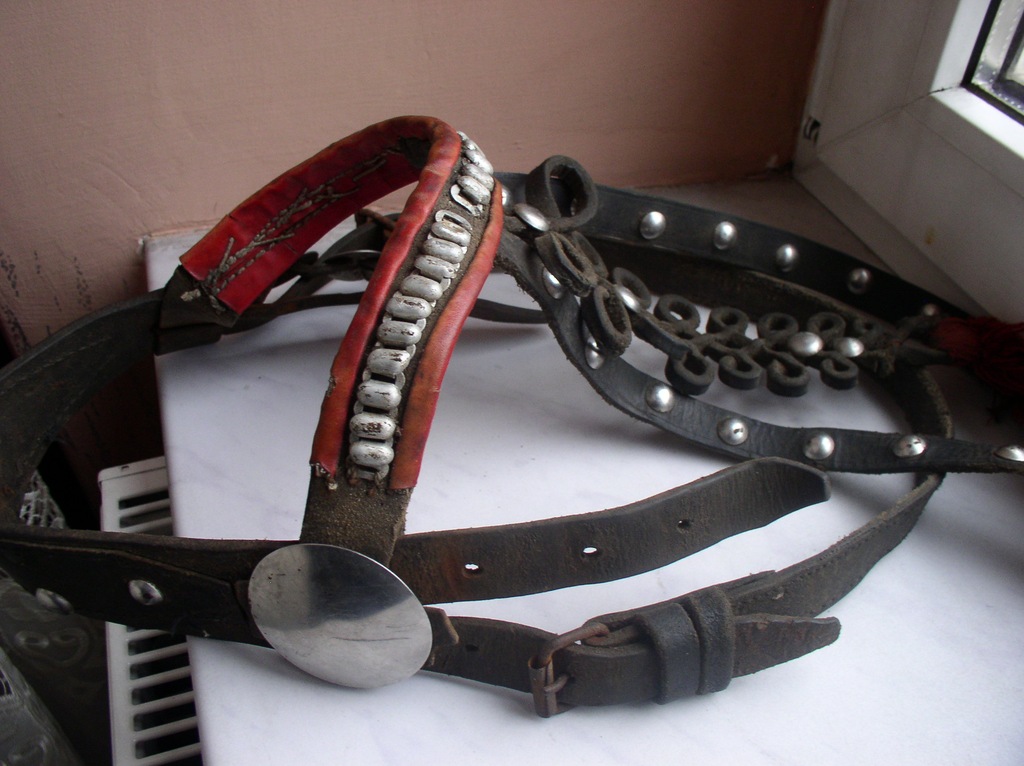 Ozdobna Uprząż Końska Do Jazdy Wierzchem OGŁOWIE...UPRZĄŻ DLA KONIA...XIX WIEK - 7204499912 - oficjalne archiwum