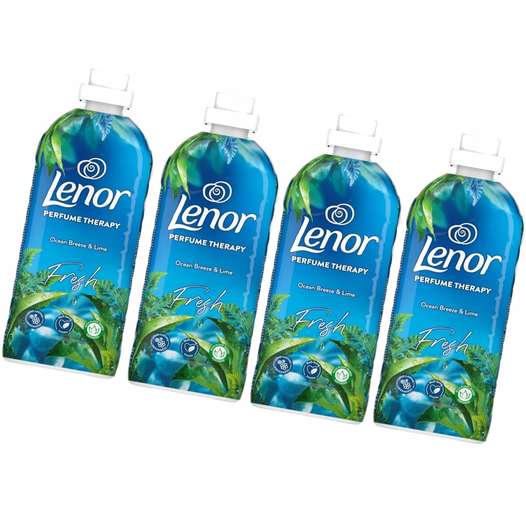 4x Płyn do płukania tkanin LENOR Ocean Breeze & Lime 48 prań 1,2 l