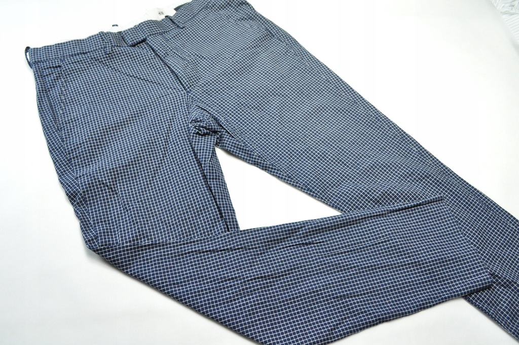 ATT męskie spodnie granatowe w kratkę H&M 50