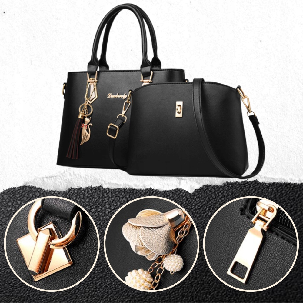 Купить ЧЕРНЫЙ Комплект женской сумочки 2в1 CLASSIC кожаный: отзывы, фото, характеристики в интерне-магазине Aredi.ru
