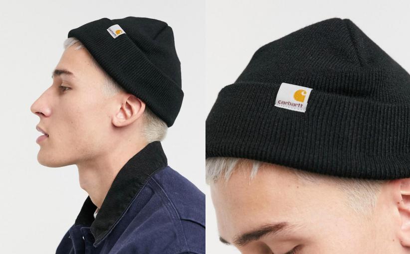 L35958 A06 CARHARTT WIP CZARNA CZAPKA BEANIE LOGO