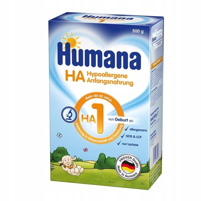 Humana HA 1, mleko w proszku od urodzenia, 500g