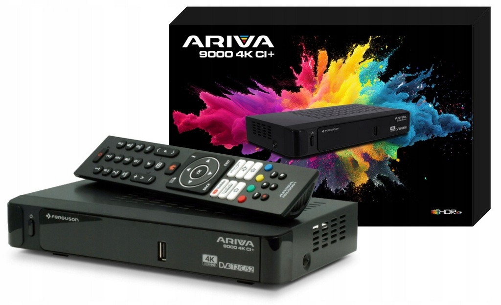 TUNER DEKODER COMBO HBBTV FERGUSON ARIVA 9000 4K DVB-S2/T2/C
