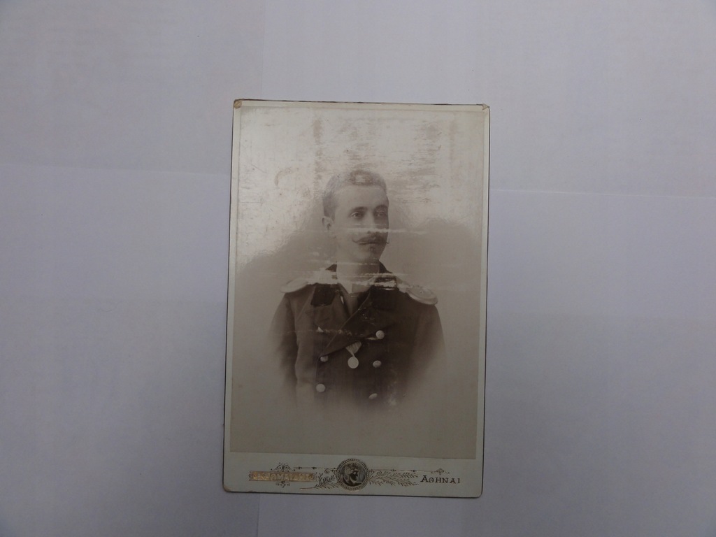 Zdjęcie kartonik marynarz, medal- Carska Rosja