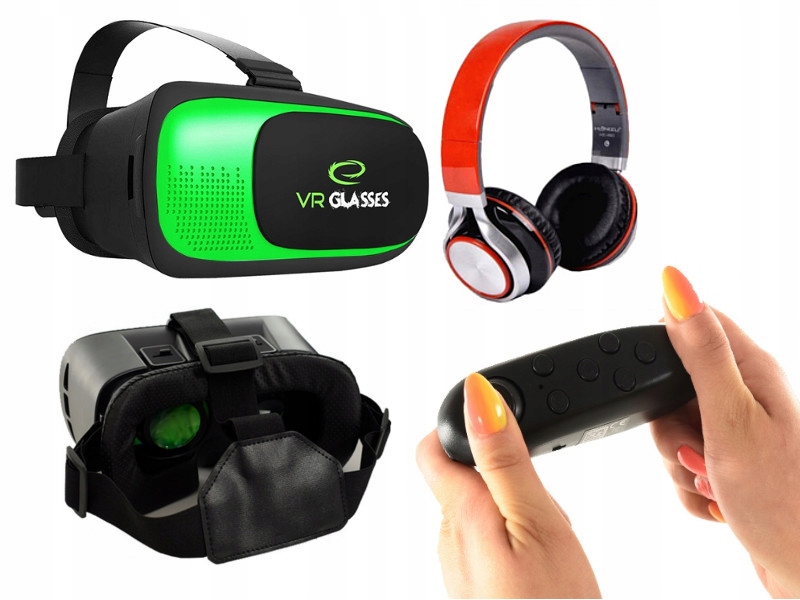Gogle VR + Słuchawki do LG HTC SONY