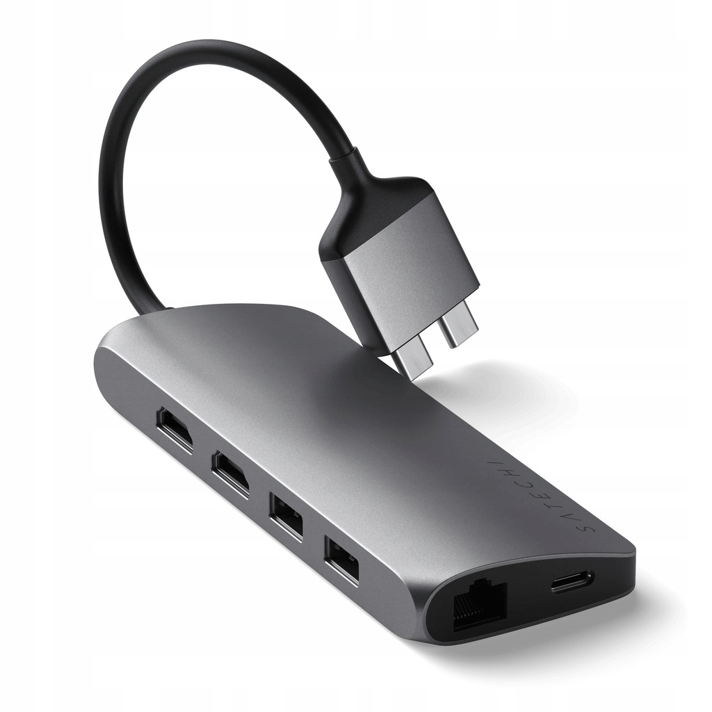 Satechi Type-C Dual Adapter x2 USB-C PD 60W USB-A HDMI 4K Ethernet