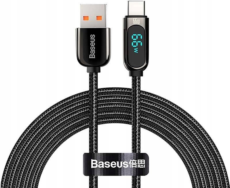 Kabel USB do USB-C Baseus Display, 66W, 1m (czarny)