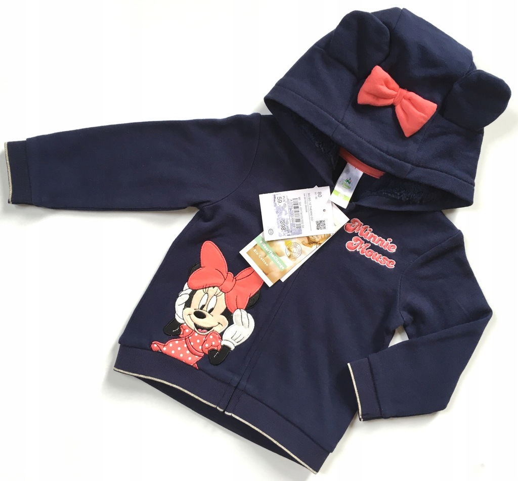 C&A MINNIE bluza z kapturem granat 80 9-12m