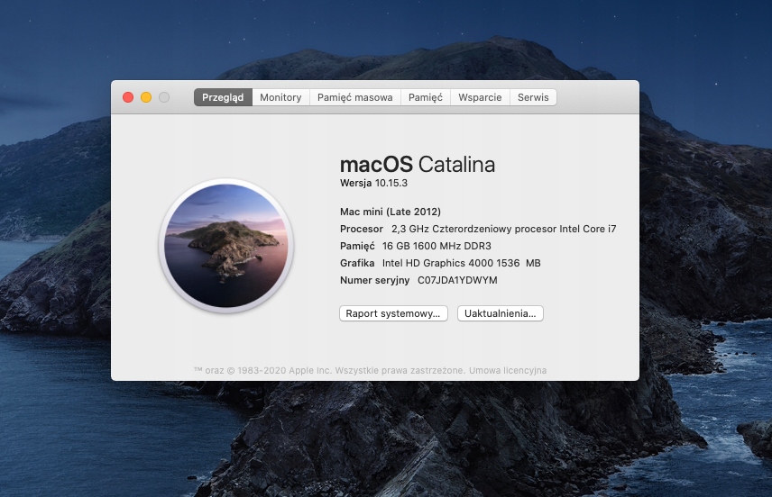 Mini Mac 2.3 Quad Core i7 16 GB 240 SSD 2012 r - 11578182907
