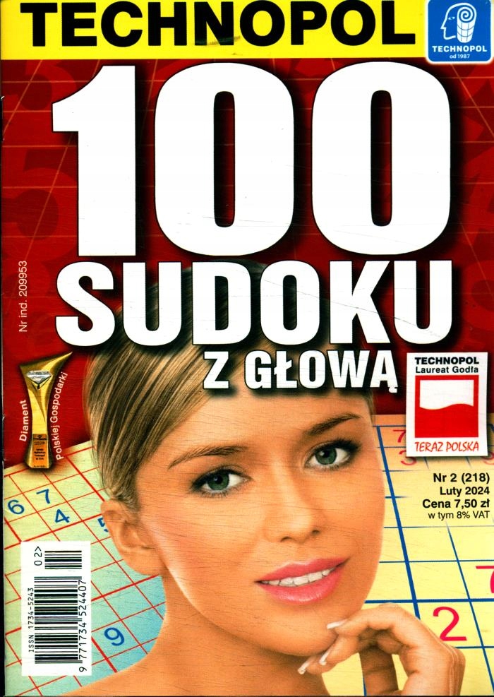 100 SUDOKU Z GŁOWĄ 2 / 2024 TECHNOPOL