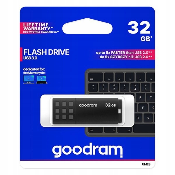 Goodram USB pendrive USB 3.0, 32GB, UME3, czarny, UME3-0320K0R11, USB A, z