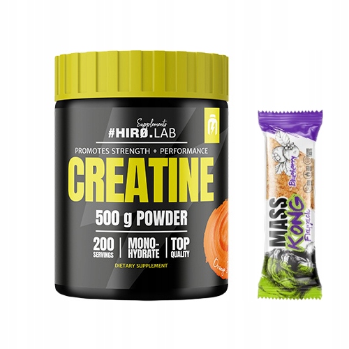 Creatine Monohydrat HIRO.LAB 500g Pomarańczowy Kreatyna + Gratis