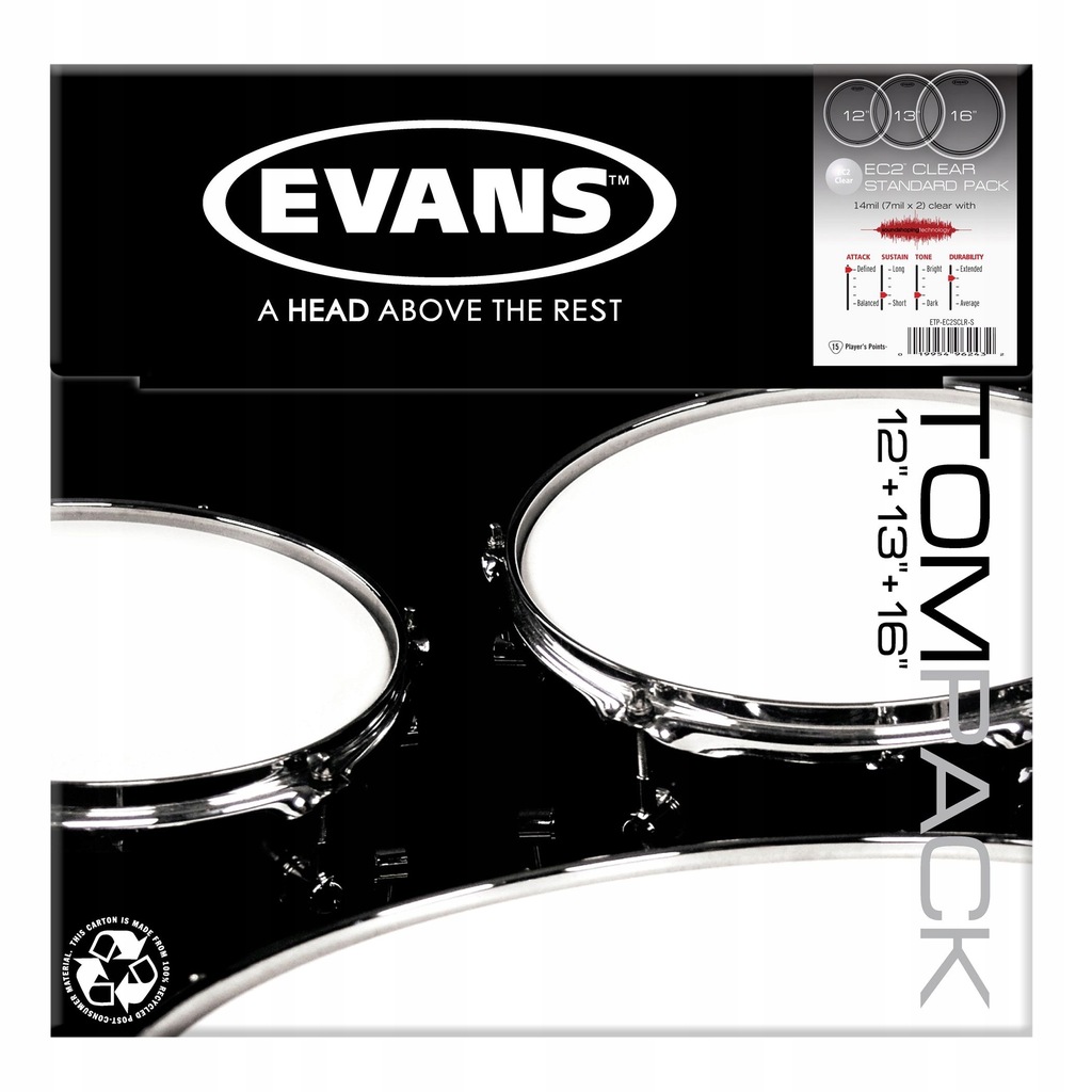 Evans EC2 Clear Standard Pack Zestaw naciągów tomy